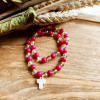 Bracelets mère fille rose fushia