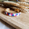 Jonc motif triangle fushia bleu roi et blanc 