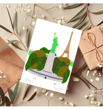 Carte postale Paris île aux cygnes 