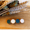 Barrette bleu canard et blanc