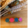 Barrette rose fushia et bleu canard