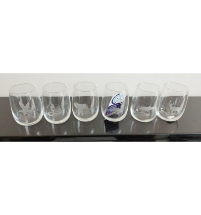 Lot de 6 verres à apéro - Animaux