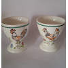 Lot de 2 coquetiers poule et coq