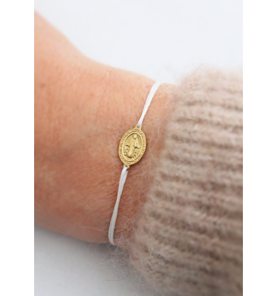 Bracelet Médaille Miraculeuse cordon personnalisé