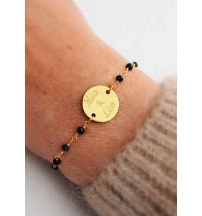Bracelet personnalisé perles noires