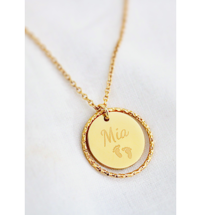 Collier personnalisé médaille à graver