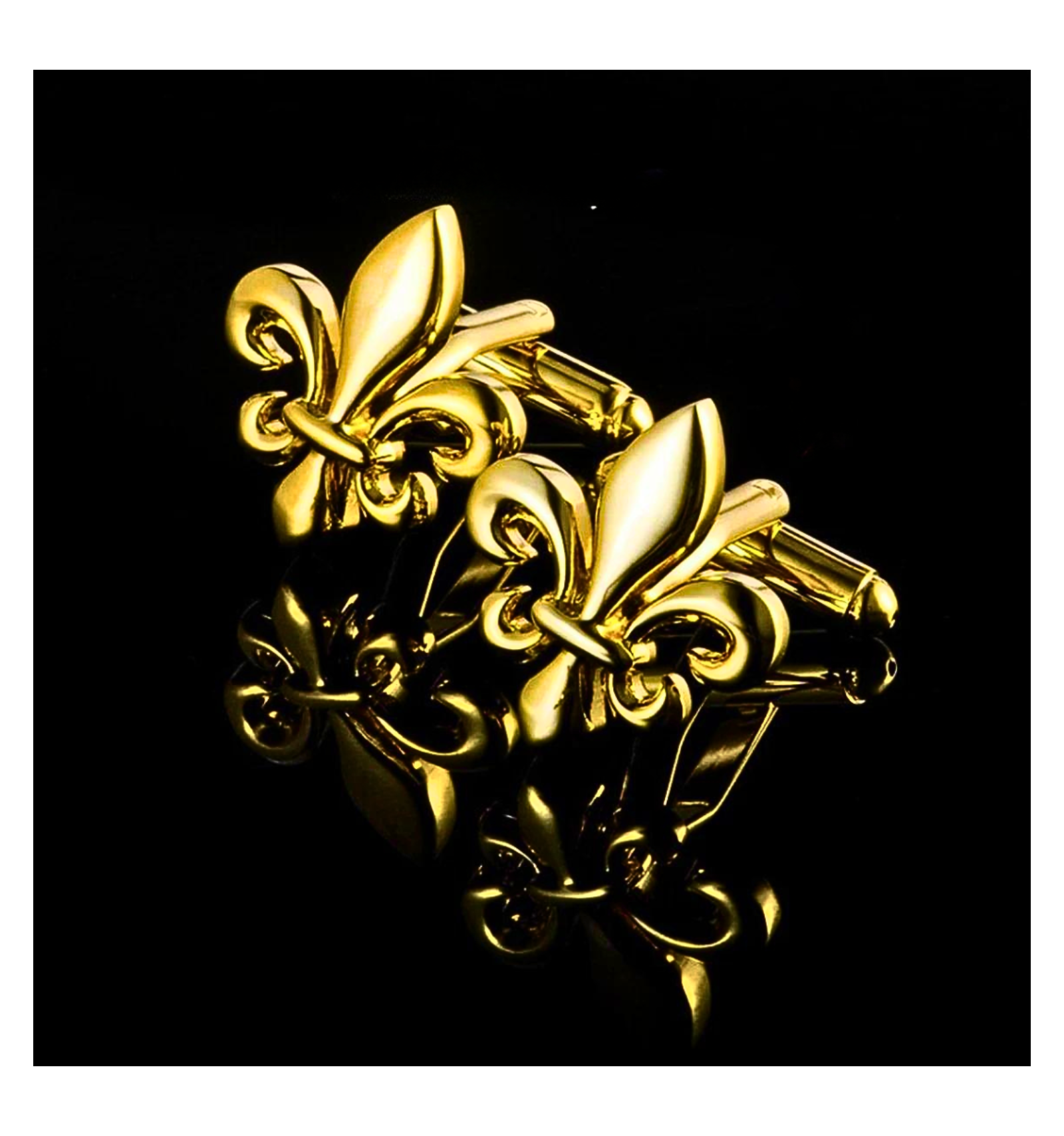 Bouton De Manchette Vintage Fleur De Lys - Occasion Très Bon état - Fabriqué En France
