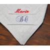 Serviette de table en lin brodée