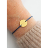 Bracelet personnalisé médaille dorée à graver cordon