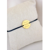 Bracelet personnalisé médaille dorée à graver cordon