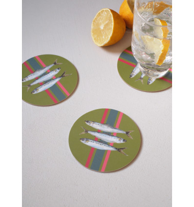 Lot de 6 sous verres Transat