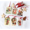 8 étiquettes cadeau Noël, enfants dans la neige