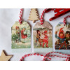 8 étiquettes cadeau Noël, enfants dans la neige