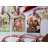 8 étiquettes cadeau Noël, enfants dans la neige