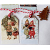 8 étiquettes cadeau Noël, enfants dans la neige