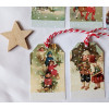 8 étiquettes cadeau Noël, enfants dans la neige