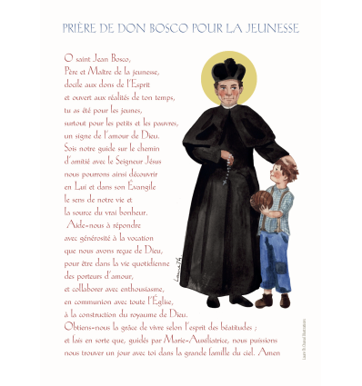 CARTE PRIERE DON BOSCO POUR LA JEUNESSE