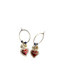 boucles d oreilles ex voto sacré coeur rouge lapis lazulis
