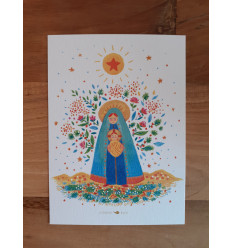 Carte de Noël Vierge à l'enfant