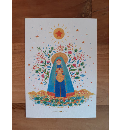 Carte de Noël Vierge à l'enfant