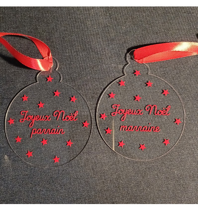 Boules de Noël "parrain-marraine"