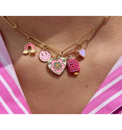 Collier charms pink fever