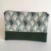 Grande pochette verte et cactus