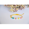 Bracelet JESUS LOVE YOU cordon moutarde