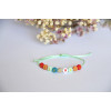 Bracelet JESUS LOVE YOU cordon vert d'eau