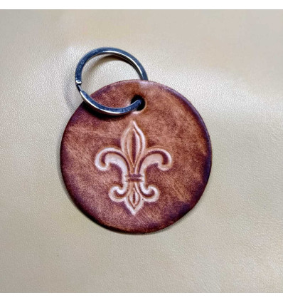 Porte clé Fleur de Lys Rond