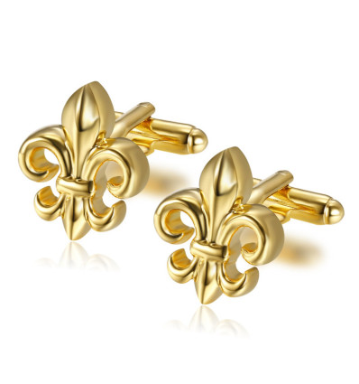 Boutons de manchette - Fleurs de Lys dorée