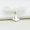 Bracelet ruban froufrou personnalisé Colombe - Argent