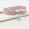 Bracelet ruban froufrou personnalisé Colombe - Argent