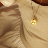 Collier Baptême Médaille Vierge à l'Enfant - Plaqué Or