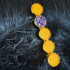 Barrette crocodile avec puces de cuir sur base cuivre doré