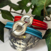 Bracelet bicolore en cuir, fermoir aimanté