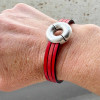 Bracelet bicolore en cuir, fermoir aimanté