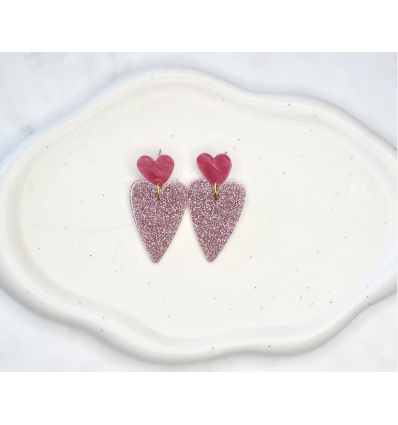 Boucles d'oreilles Callista Rose Paillettes