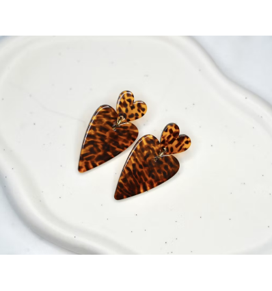 Boucles d'oreilles Callista Léopard