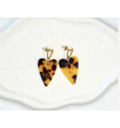 Boucles d'oreilles Callista Noir et Marron