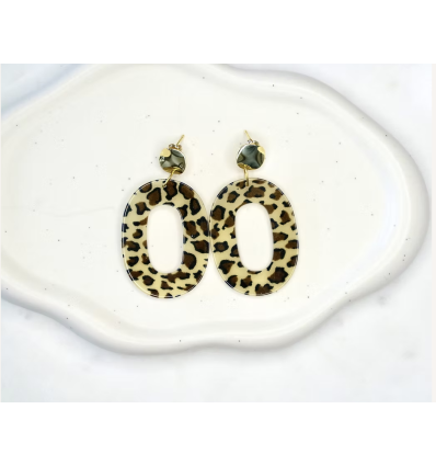Boucles d'oreilles Constanza Léopard