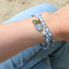MAMAN ❤️ - Bracelet Liberty 3 tours Médaille & Silhouettes Enfants