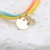 MAMAN ❤️ - Bracelet Liberty 3 tours Médaille & Silhouettes Enfants