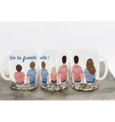 Tasse famille assise personnalisable
