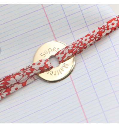 MERCI MAÎTRESSE – Bracelet Cible Gravée Liberty – Argent 925 / Plaqué Or