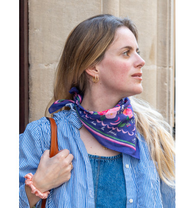 Petit foulard Vivre d'amour violet
