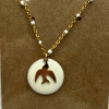 Collier colombe et sequin blanc