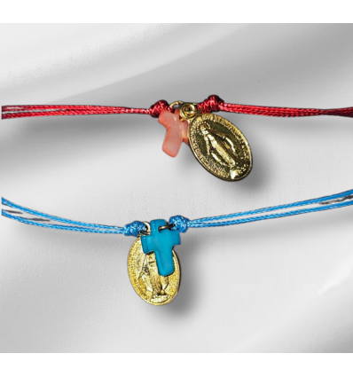 Bracelet cordon avec 2 pendentifs