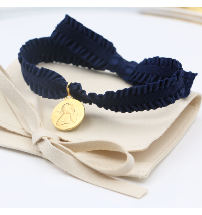 Bracelet ruban personnalisé Ange Raphaël - Plaqué Or
