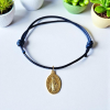 Bracelet cordon et pendentif doré de la Vierge miraculeuse